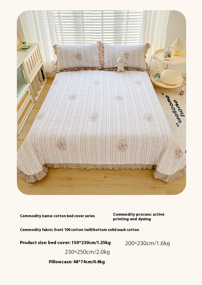 Bedspread Cotton Twill Moisture Transferring Breathable Fashion Lace Activated Printing DyeingTrend Printing Multi function air conditioning quilt Thickened bed sheet Sofa blanket Car blanket