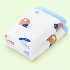 Baby 6-layer gauze towel, high-density cotton, quick-dry, absorbent & multi-functional for all-day comfort.